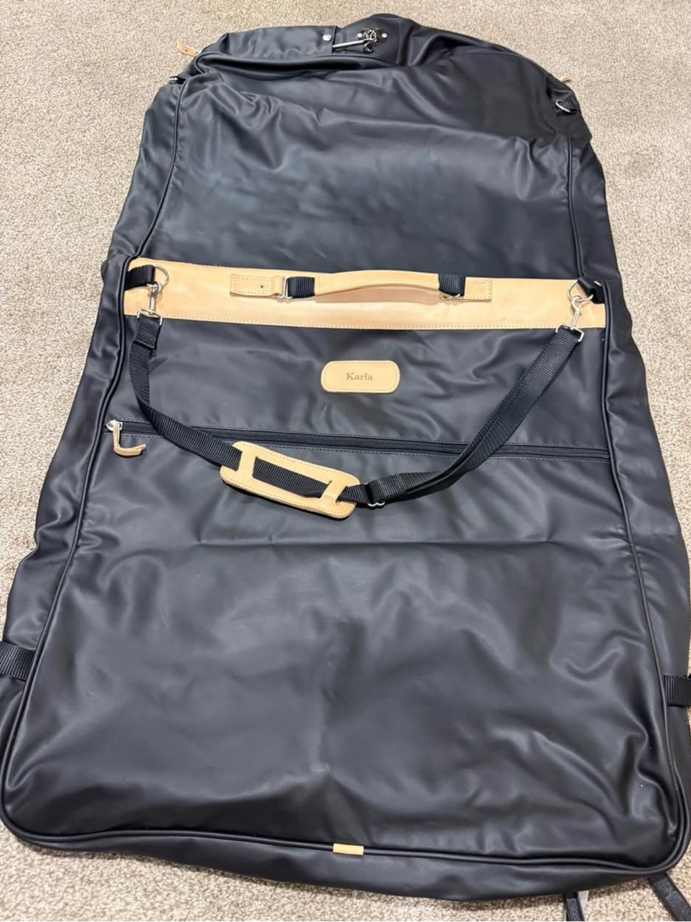 Jon HartBlack and Tan Garment Bag Travel Bag
